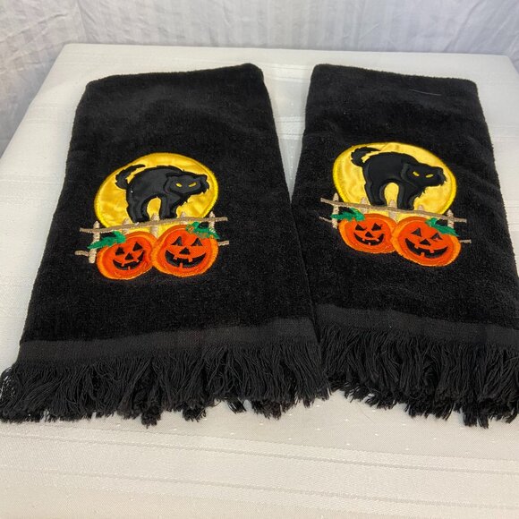 Other - Set of two Halloween finger tip towels- Black - New